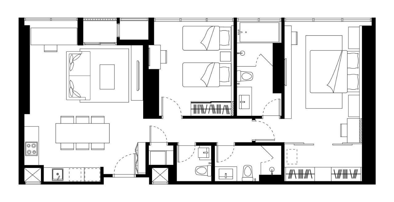 Somerset Rama 9 曼谷 外观 照片 A floor plan of a typical apartment